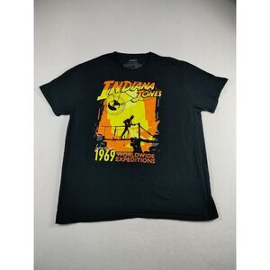 Indiana Jones Graphic T Shirt 1969 World Expedition Mens XXL Black Mad‎ Engine